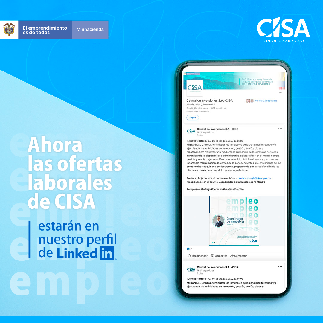 estarán en nuestro perfil de LinkedIn