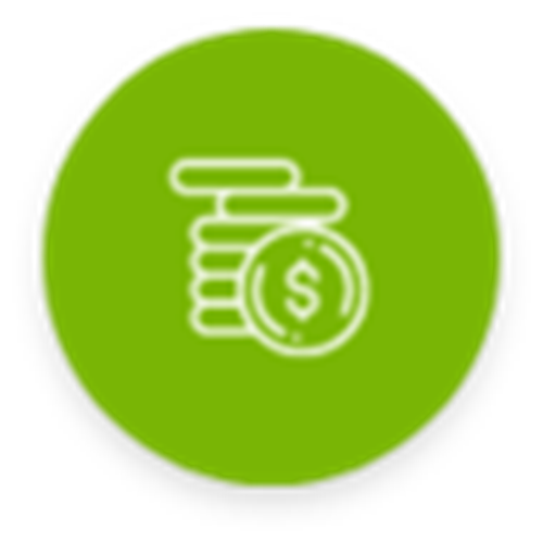 Logo verde con monedas