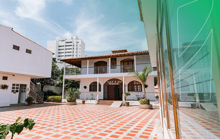 Fachada de hotel de Santa Marta Colombia