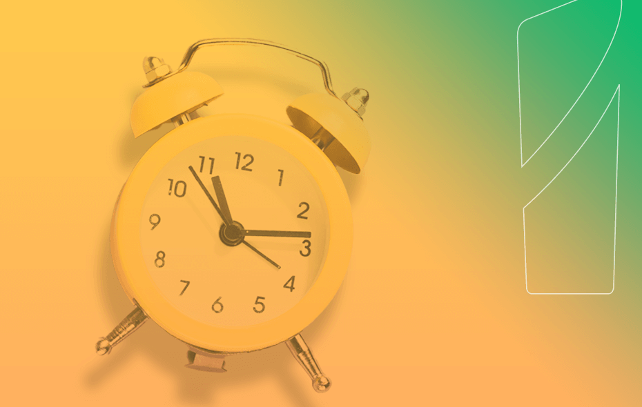 Reloj despertador amarillo en fondo amarillo